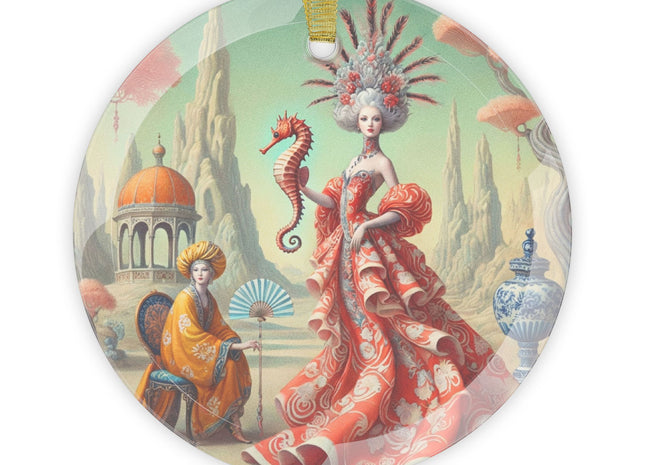 The Seahorse Court Glass Ornament