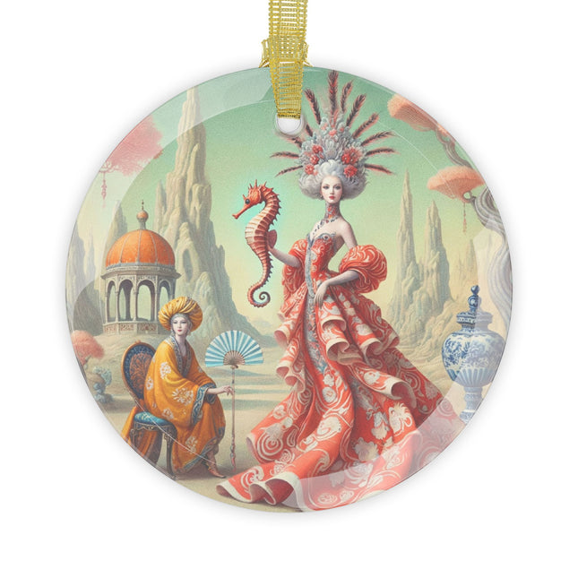 The Seahorse Court Glass Ornament