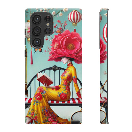 Reading In A Painted Garden Phone Cases