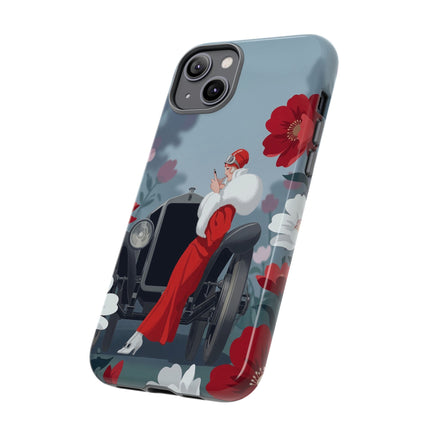🚗🌺 The Lady Of The Grand Touring Car Phone Case – Art Deco Motoring Elegance