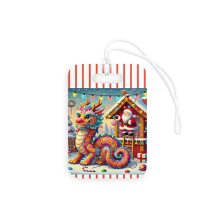 Playful Dragon's Christmas Luggage Tag