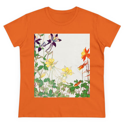 Aquilegia Flowers by Tanigami Kônan Women's Midweight Cotton Tee