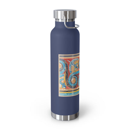 Reproduction of S-Spiral Frieze by Emile Gilliéron Copper Vacuum Insulated Bottle, 22oz
