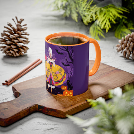 🎭🌹 The Harlequin Rose Masquerade Colorful Mug – Theatrical Halloween Romance