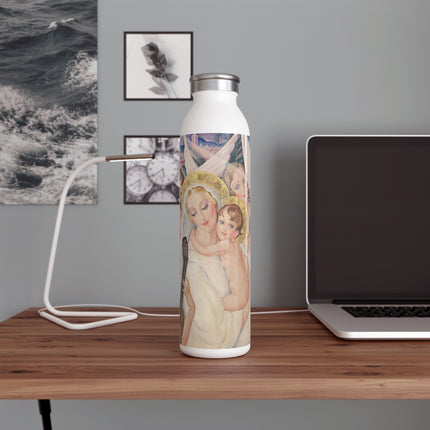 Madonna with Child Surrounded by Musical Angels by Gerda Wegener Slim Water Bottle