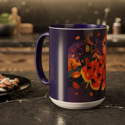 🐈‍⬛🎃 The Black Cat Witch Of Pumpkin Manor Colorful Mug – Whimsical Halloween Charm