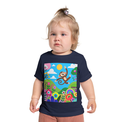 Playful Young Monkey Baby T-Shirt – A World of Joyful Adventure