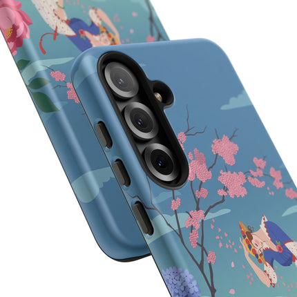 🌸☂️ The Lady Of The Falling Blossoms Phone Case – Art Deco Garden Whimsy