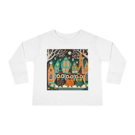 Night of the Trick-or-Treating Owlets Toddler Long Sleeve Tee