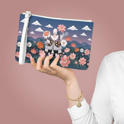 🌸🎀 The Grand Floral Promenade Clutch Bag – Art Deco Fashion Fantasy