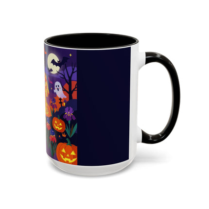 🌙🎃 The Moonlit Garden Masquerade Colorful Mug – Floral Halloween Charm