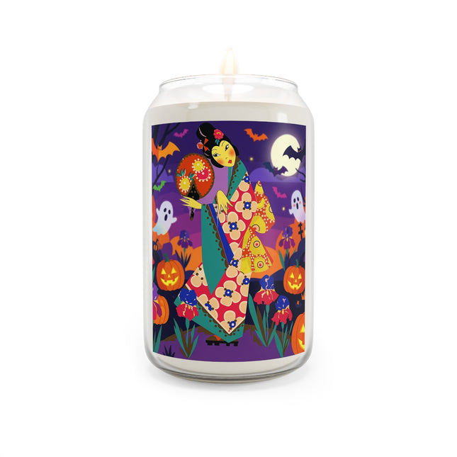 🌙🎃 The Moonlit Garden Masquerade Scented Soy Candle – Floral Halloween Charm
