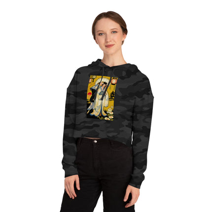 Golden Embrace Women’s Cropped Hooded Sweatshirt