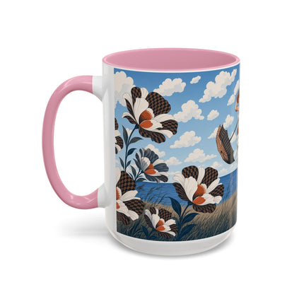 🌊🌼 The Windswept Seaside Promenade Colorful Mug – Art Deco Coastal Elegance