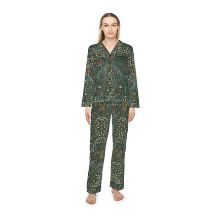 Blackthorn by William Morris Women's Satin Pajamas (AOP)