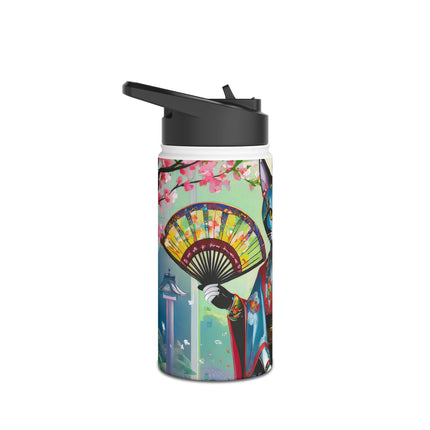 Cyberpunk Geisha Stainless Steel Water Bottle
