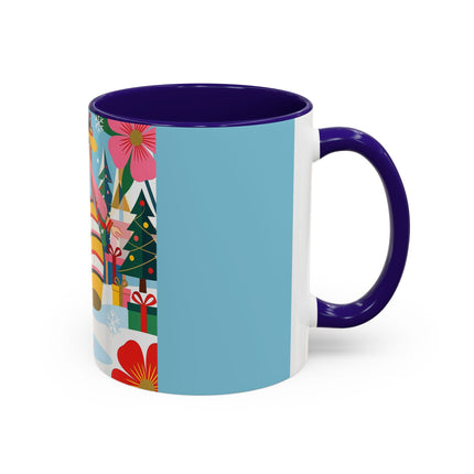 🌼🎄 The Christmas Blossom Belle Colorful Mug – Colorful Art Deco Holiday Fantasy