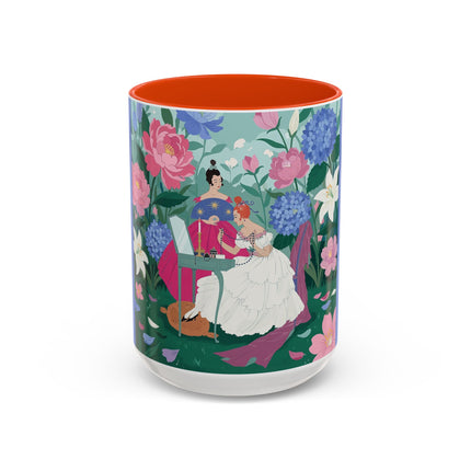 The Ladies Of The Blossoming Vanity Colorful Mugs – Art Deco Floral Elegance