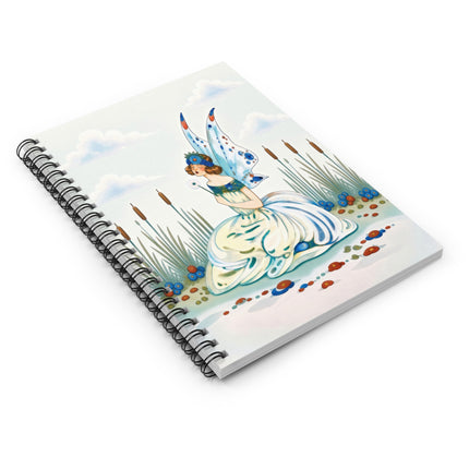 🧚‍♀️🌾 The Lady Of The Wishing Meadow Spiral Notebook – Art Deco Fairy Whimsy