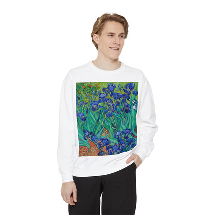 Irises by Vincent Van Gogh Unisex Garment-Dyed Sweatshirt