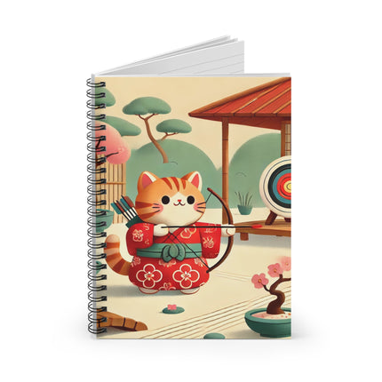 Archer Kitten in the Zen Garden Spiral Notebook - Ruled Line