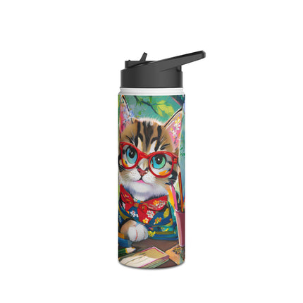 Kitten Scholars Stainless Steel Water Bottle