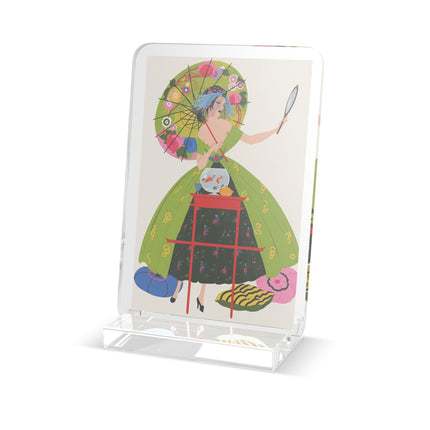Lady with the Golden Fish Acrylic Plaque – Whimsical Fashion & Playful Fantasy