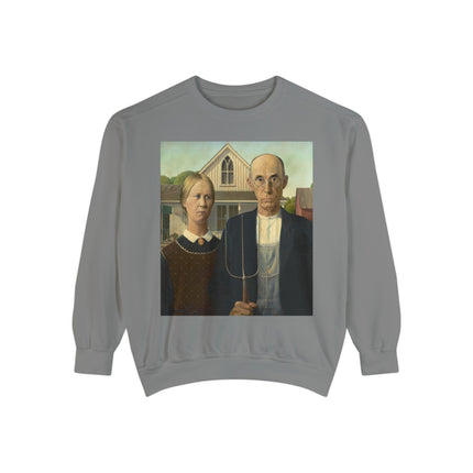 American Gothic by Grant Wood Unisex Garment-Dyed Sweatshirt