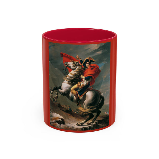 Napoleon Crossing the Alps by Jacques-Louis David Colorful Mugs (11oz, 15oz)
