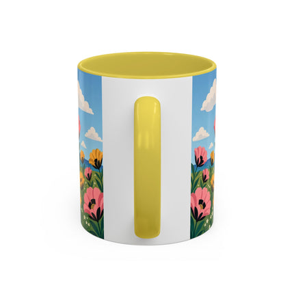🌸⛵ The Seaside Blossom Promenade Colorful Mug – Art Deco Coastal Elegance
