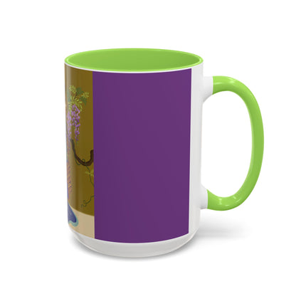 Wisteria Elegance Colorful Mug (11oz, 15oz) – Floral Beauty, Kimono Art & Timeless Grace
