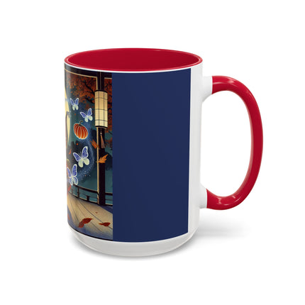 Court Magician with Ghost Butterflies Colorful Mugs (11oz, 15oz)