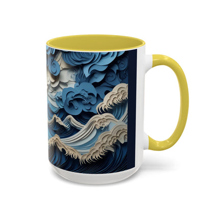 Dramatic Ocean with Crashing Waves Colorful Mugs (11oz, 15oz)