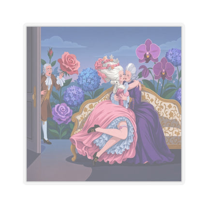 🌹💜 The Secret Embrace Kiss-Cut Stickers – Art Deco Floral Romance