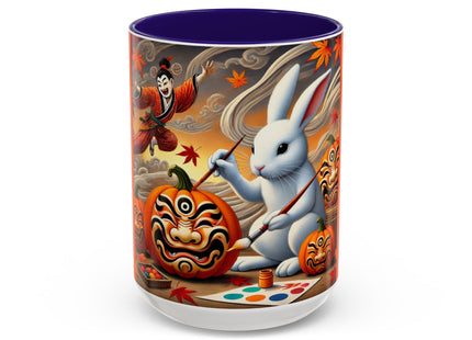Halloween Rabbit’s Kabuki Jack-o’-Lanterns Colorful Mugs (11oz, 15oz)