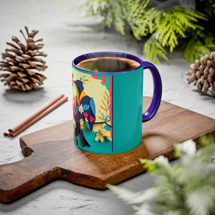 Curious Crow Colorful Mugs (11oz, 15oz)