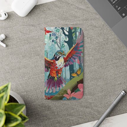 🦖🦋 Colorful Raptor Flip Case – Butterfly Wonder & Forest Adventure