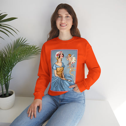 The Enchanting Painter: A Fairy's Artistic Touch Heavy Blend™ Crewneck Sweatshirt