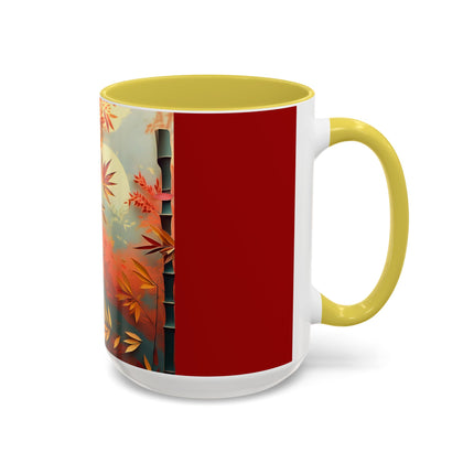 Red Panda at an Autumn Bamboo Grove Colorful Mugs (11oz, 15oz)