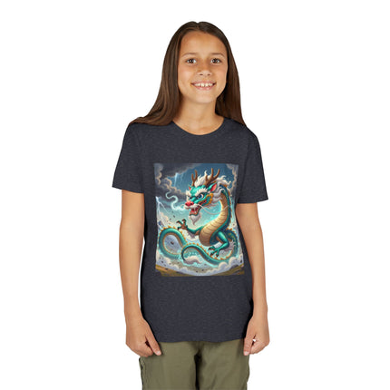 Tibetan Dragon in Battle Youth Short Sleeve Tee