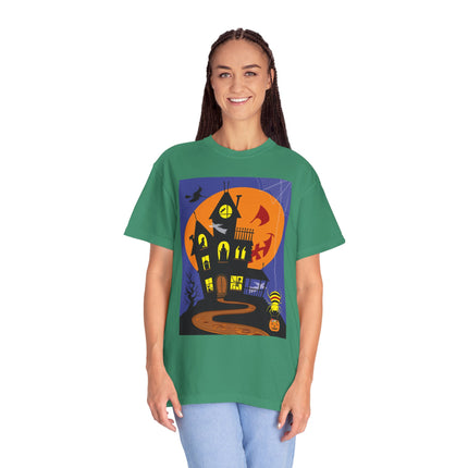 Halloween Night at the Haunted House Unisex Garment-Dyed T-shirt