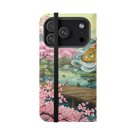 🌸🐱 Kimono Kitties Flip Case – Whimsical Elegance & Storybook Charm