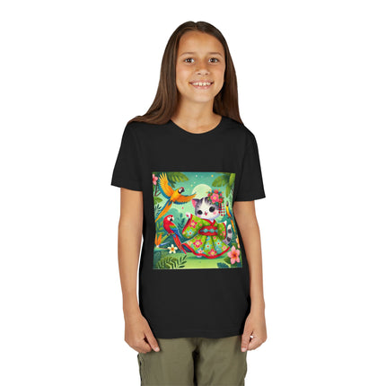 Parrot Dance of the Geisha Kitten Youth Short Sleeve Tee