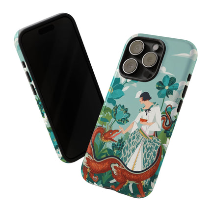 🐉🌿 The Dragon Keeper Phone Case – Art Deco Floral Fantasy