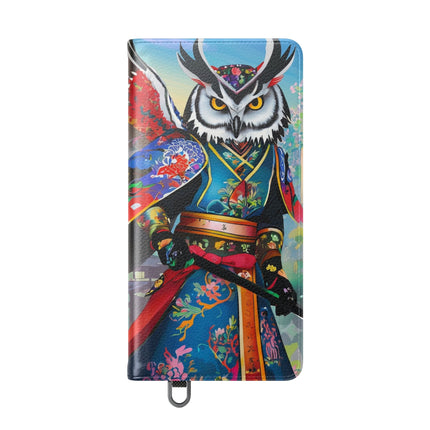 🦉⚔️ Cyberpunk Samurai Owl Flip Case – Neon Wisdom & Warrior Honor