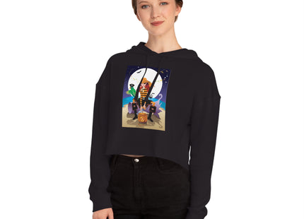 Moonlit Pirate Halloween Women’s Cropped Hooded Sweatshirt