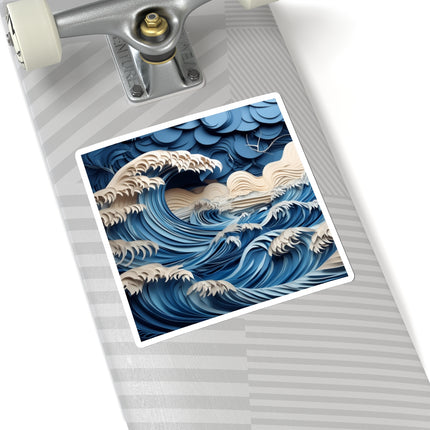 Dramatic Ocean with Crashing Waves Kiss-Cut Stickers (4 Sizes)