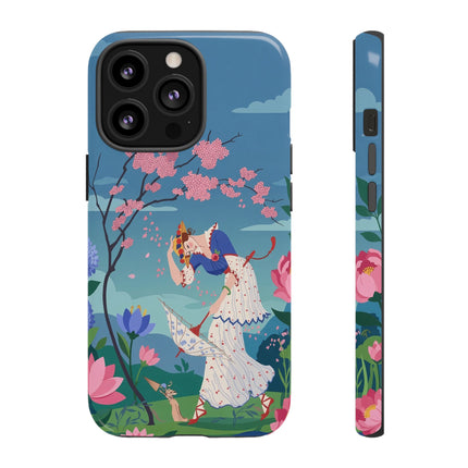 🌸☂️ The Lady Of The Falling Blossoms Phone Case – Art Deco Garden Whimsy