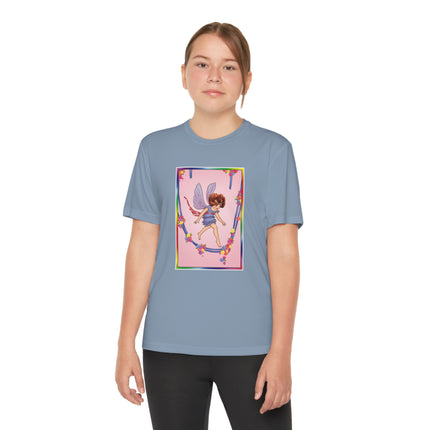 A Playful Fairy Jumps Rope Youth Competitor Tee – Magical Motion & Whimsical Joy