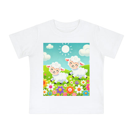 Pair of Lambs Baby T-Shirt – Gentle Joy in the Meadow